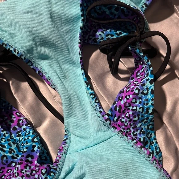 BONGO Blue and Purple One-Piece Swimsuit - Picture 5 of 5